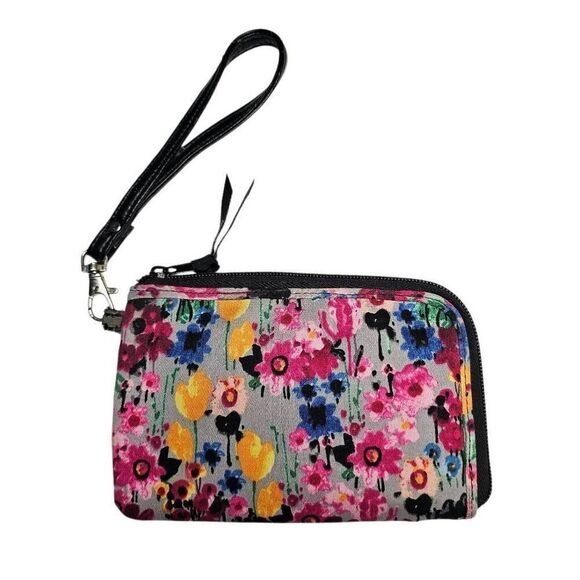 Thirty-One Wallet Watercolor Garden Floral Money Card Holder Zip Around - Picture 1 of 11